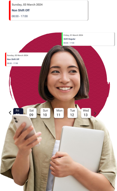 male employee using calendar app