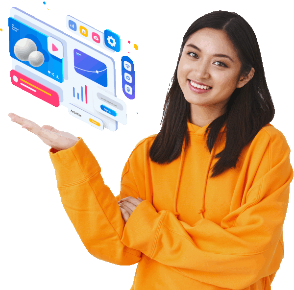 Female Showing Technology