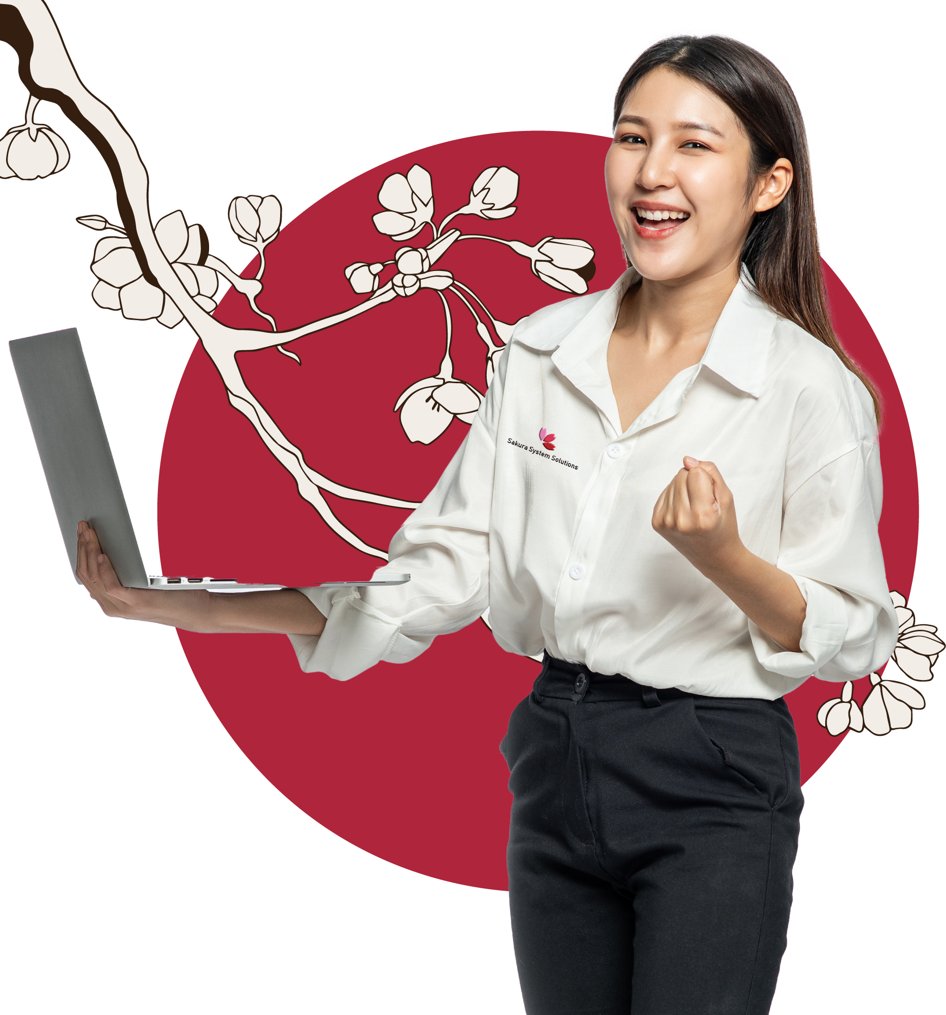 Sakura System Female interacting with SPISy dashboard